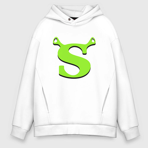 Мужское худи оверсайз Shrek: Logo S / Белый – фото 1