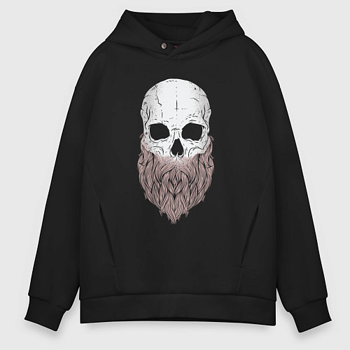 Мужское худи оверсайз Череп с бородой Bearded Skull / Черный – фото 1