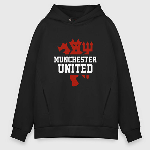 Мужское худи оверсайз Manchester United Red Devils / Черный – фото 1