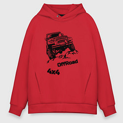 Толстовка оверсайз мужская Offroad 4х4, цвет: красный