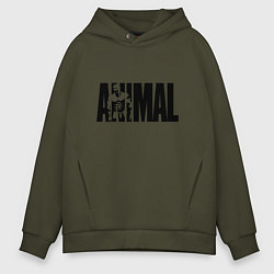 Толстовка оверсайз мужская ANIMAL ЭНИМАЛ, цвет: хаки