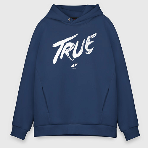 Мужское худи оверсайз TRUE AVICII / Тёмно-синий – фото 1