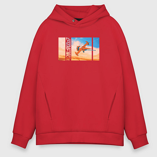 Мужское худи оверсайз Cowboy Bebop / Красный – фото 1