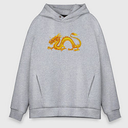 Толстовка оверсайз мужская Дракон, цвет: меланж