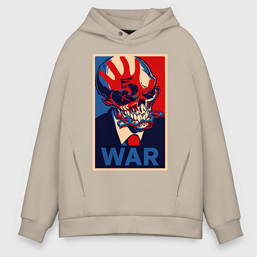 Мужское худи оверсайз FFDP War / Миндальный – фото 1
