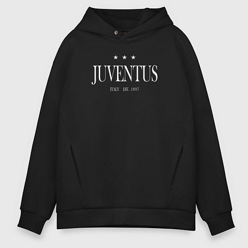 Мужское худи оверсайз Juventus Tee est 1897 2021 / Черный – фото 1
