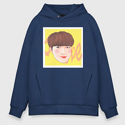 Толстовка оверсайз мужская Jung Hoseok, цвет: тёмно-синий