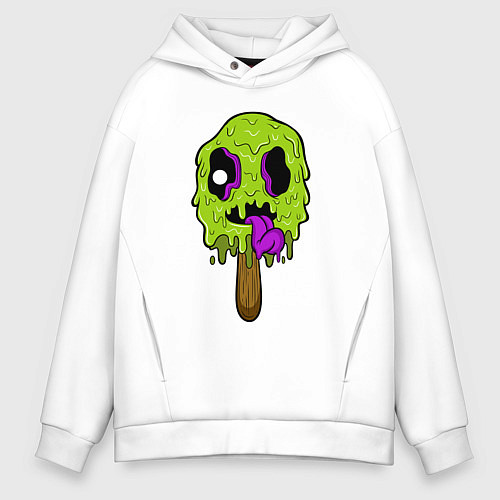Мужское худи оверсайз Green Ice Cream / Белый – фото 1