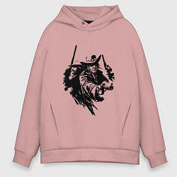 Толстовка оверсайз мужская Опасный техас, цвет: пыльно-розовый