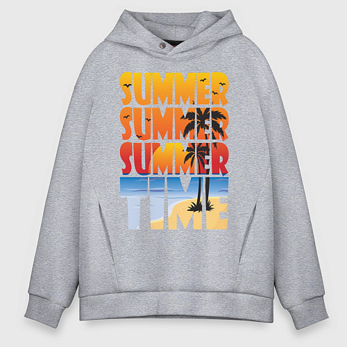 Мужское худи оверсайз SUMMER TIME / Меланж – фото 1