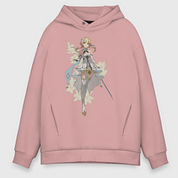 Толстовка оверсайз мужская Люмин с цветами, цвет: пыльно-розовый