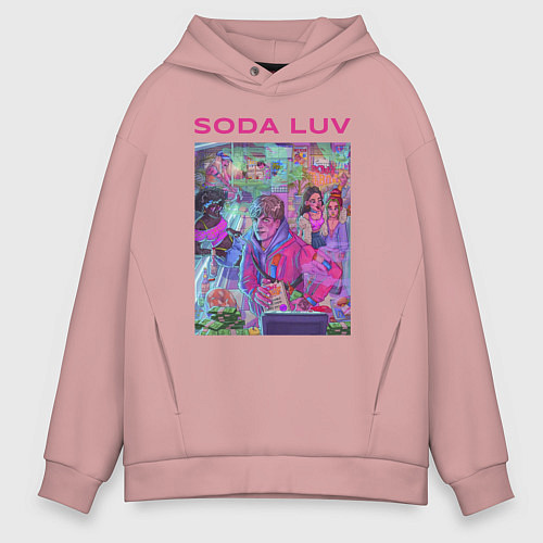 Мужское худи оверсайз SODA LUV / Пыльно-розовый – фото 1