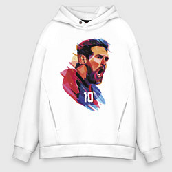 Толстовка оверсайз мужская Lionel Messi Barcelona Argentina Football, цвет: белый