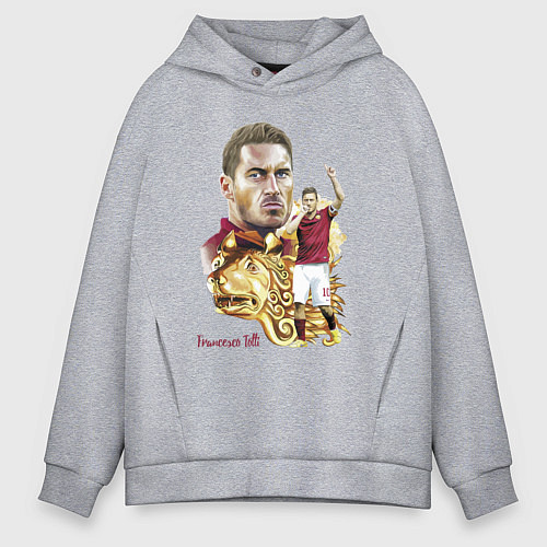 Мужское худи оверсайз Francesco Totti Roma Italy Captain / Меланж – фото 1