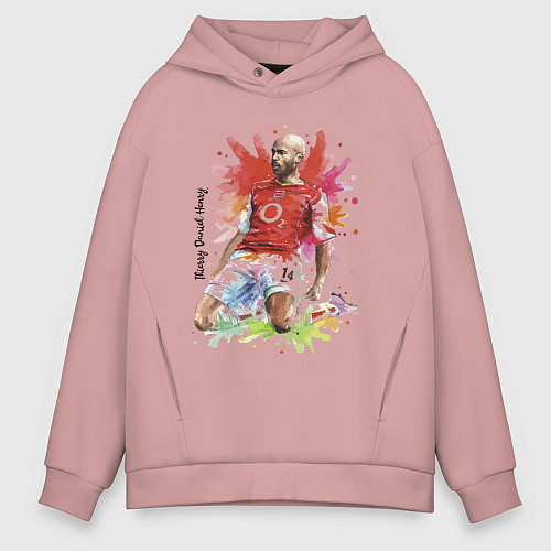 Мужское худи оверсайз Thierry Daniel Henry / Пыльно-розовый – фото 1