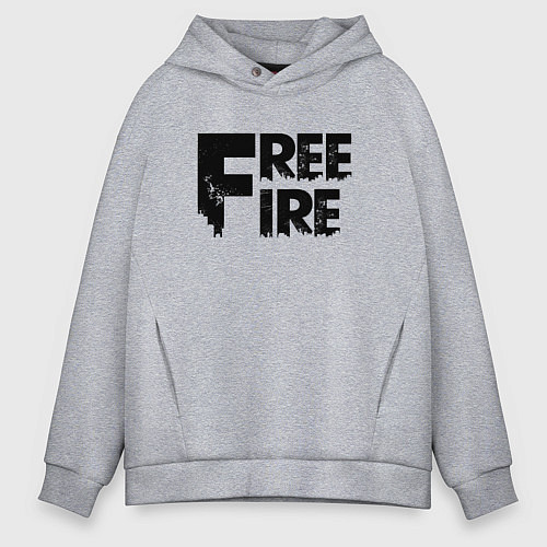 Мужское худи оверсайз Free Fire big logo / Меланж – фото 1