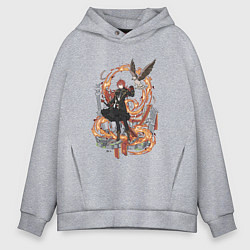 Толстовка оверсайз мужская Дилюк в деле, цвет: меланж