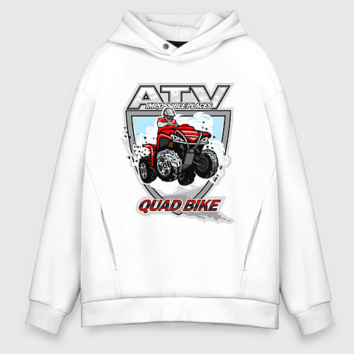 Мужское худи оверсайз Квадроцикл / Белый – фото 1