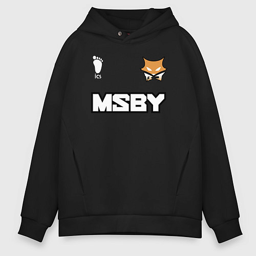 Мужское худи оверсайз MSBY BLACK JACKALS / Черный – фото 1