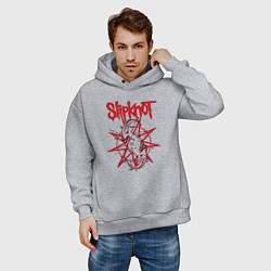 Толстовка оверсайз мужская Slipknot Slip Goats Art, цвет: меланж — фото 2