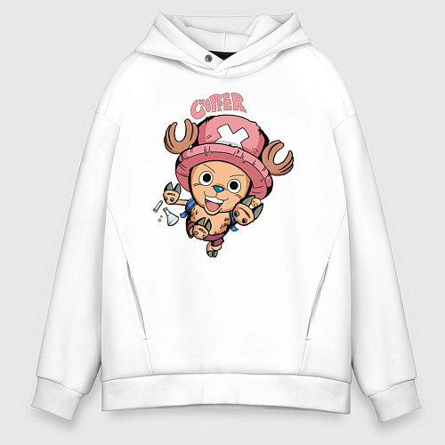 Мужское худи оверсайз Тони Тони Чоппер One Piece / Белый – фото 1