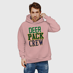 Толстовка оверсайз мужская Deer Pack Crew, цвет: пыльно-розовый — фото 2