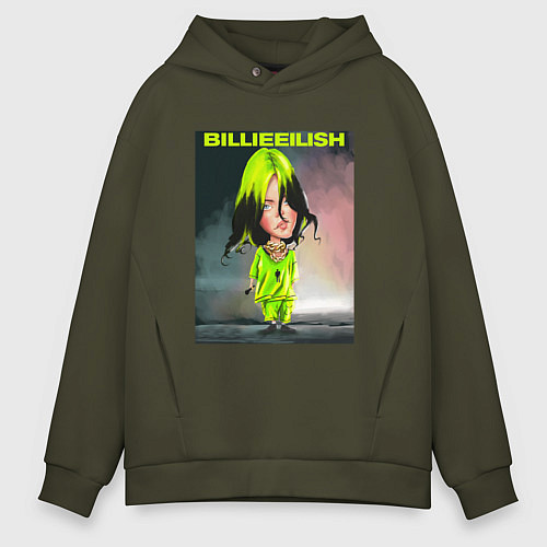 Мужское худи оверсайз BILLIE EILISH БИЛЛИ АЙЛИШ Z / Хаки – фото 1