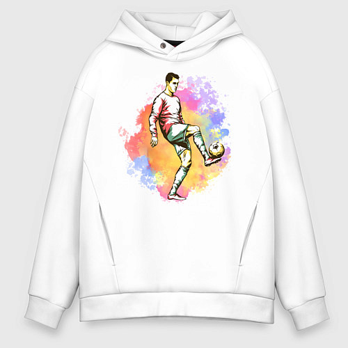 Мужское худи оверсайз Роналду 07 Сборная Португалии / Белый – фото 1