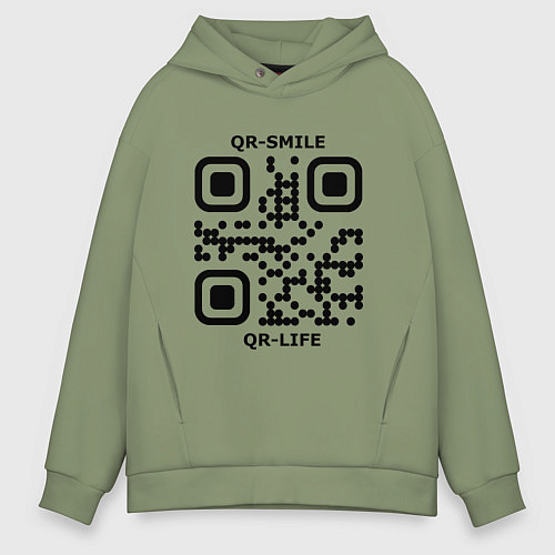 Мужское худи оверсайз QR-SMILE / Авокадо – фото 1