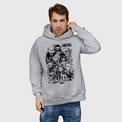 Толстовка оверсайз мужская Персонажи Ван-Пис Большой куш, цвет: меланж — фото 2