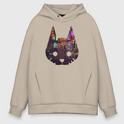 Толстовка оверсайз мужская Stray: City Cat, цвет: миндальный