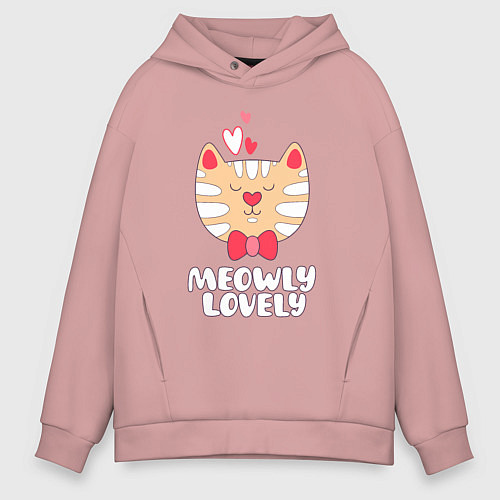 Мужское худи оверсайз Meowly Lovely / Пыльно-розовый – фото 1