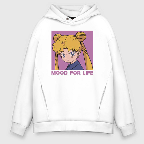 Мужское худи оверсайз Mood Сейлор мун / Белый – фото 1