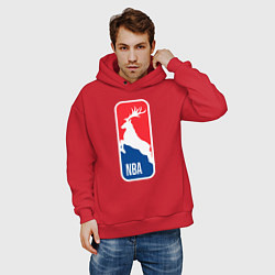 Толстовка оверсайз мужская NBA - Bucks, цвет: красный — фото 2