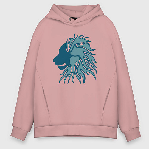Мужское худи оверсайз Super Lion / Пыльно-розовый – фото 1