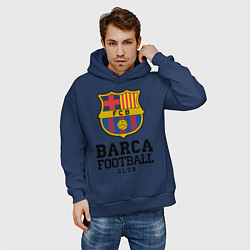 Толстовка оверсайз мужская Barcelona Football Club, цвет: тёмно-синий — фото 2