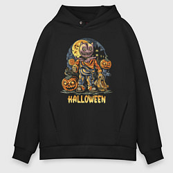 Толстовка оверсайз мужская Halloween, цвет: черный