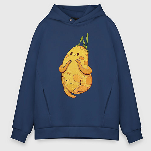 Мужское худи оверсайз Милая картошка / Тёмно-синий – фото 1