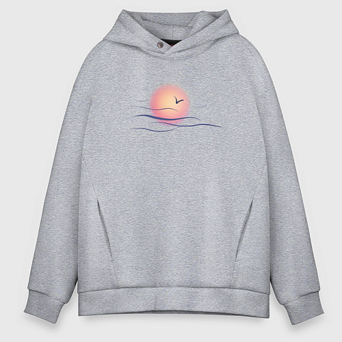 Мужское худи оверсайз Солнечный шар / Меланж – фото 1