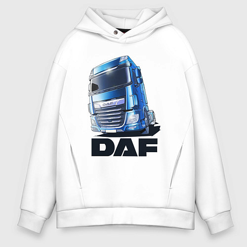 Мужское худи оверсайз Daf Truck / Белый – фото 1