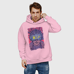 Толстовка оверсайз мужская CYBERPUNK 2077 КИБЕРПАНК Z, цвет: светло-розовый — фото 2