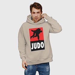 Толстовка оверсайз мужская Judo, цвет: миндальный — фото 2