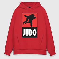 Толстовка оверсайз мужская Judo, цвет: красный