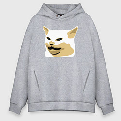 Толстовка оверсайз мужская Кот Смадж Мем, цвет: меланж