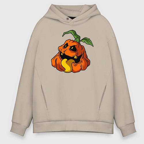 Мужское худи оверсайз Радостный тыквенсон / Миндальный – фото 1