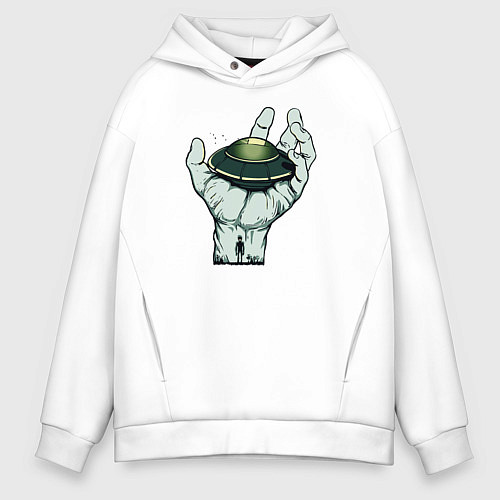 Мужское худи оверсайз НЛО / Белый – фото 1
