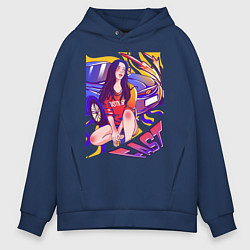 Толстовка оверсайз мужская Fast Girl, цвет: тёмно-синий