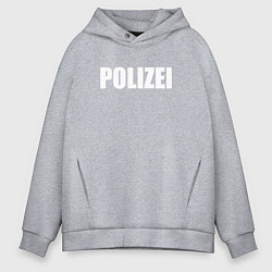 Мужское худи оверсайз POLIZEI Полиция Надпись Белая