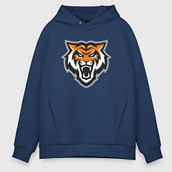 Толстовка оверсайз мужская Tigers Team, цвет: тёмно-синий