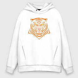 Толстовка оверсайз мужская Orange Tiger, цвет: белый